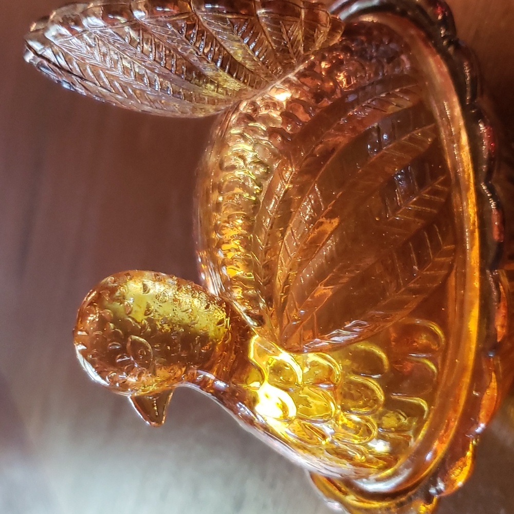 Indiana Glass Amber Nesting Turkey - Picture 8 of 12